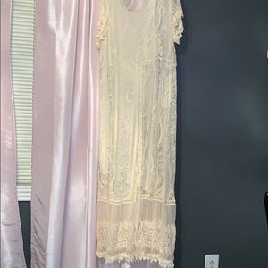 NEVER WORN! Cream and lace long dress!